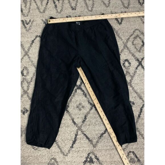 Stretchy waist Madewell Linen Viscose Pants Women's size medium Black Wide Leg E - Picture 5 of 5